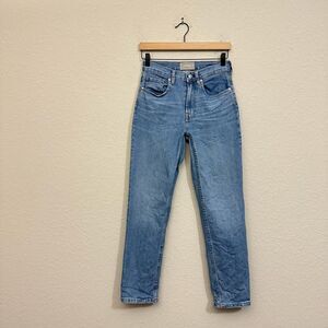 EVERLANE High Rise Straight Leg Jeans in Blue